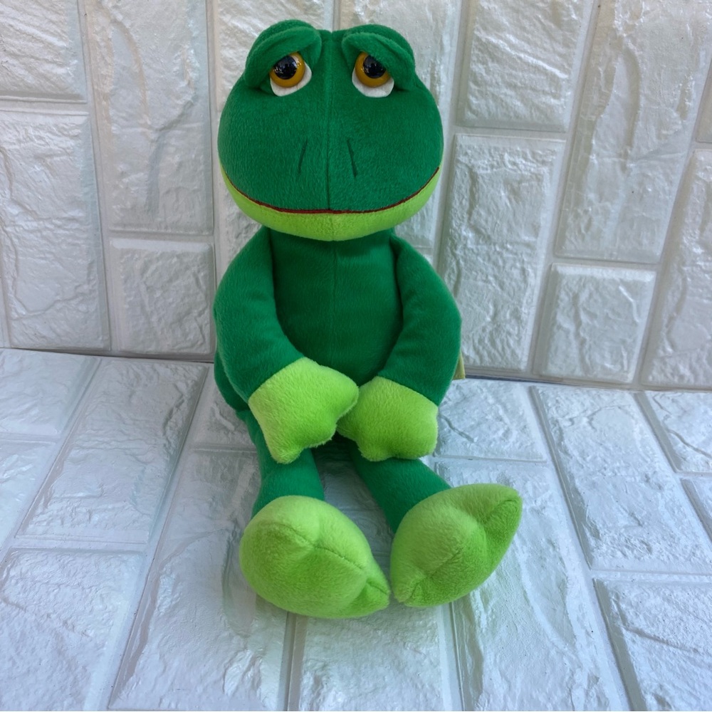 Vintage Target Store Frog Sad Eyes Plushie Stuffed Animal 14”
